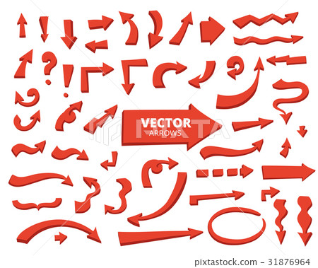 Set of cartoon arrows. Hand drawn design elements Set of cartoon arrows. Hand drawn design elements 31876964