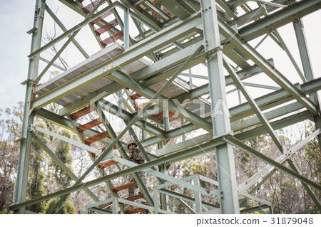 Military soldier guarding with a rifle 31879048