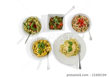 Various pasta served in containers Various pasta served in containers 31880194