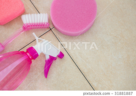 Close up of pink cleaning equipment 31881887