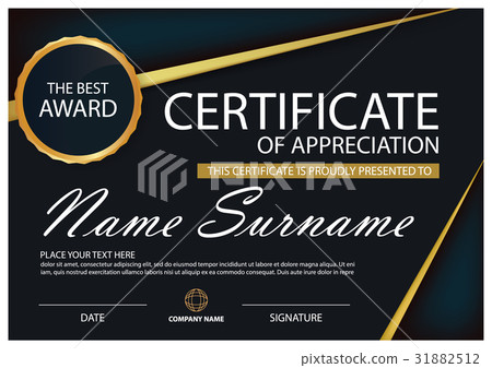 Black and gold Elegance horizontal certificate Black and gold Elegance horizontal certificate 31882512