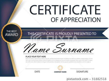 Purple Elegance horizontal certificate with Vector 31882518