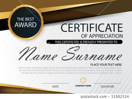 Gold Elegance horizontal certificate with Vector Gold Elegance horizontal certificate with Vector 31882524
