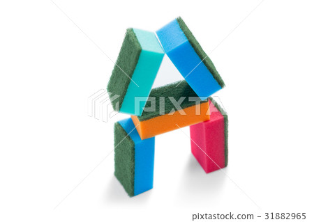 Close up of sponges arranged Close up of sponges arranged 31882965