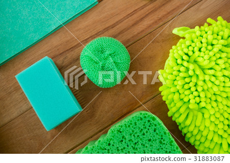 Close-up of soap by sponge 31883087