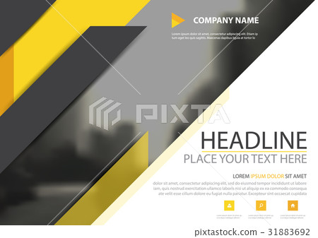 Yellow black triangle business brochure flyer 31883692