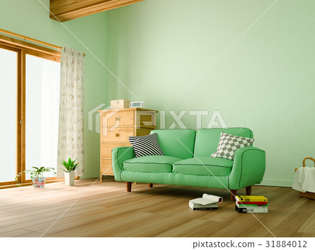 Living room and interior (green) 31884012