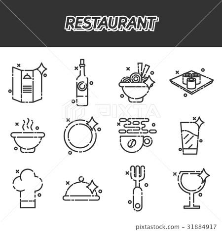 Restaurant cartoon concept icons Restaurant cartoon concept icons 31884917