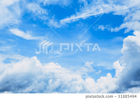 paradise blue sky cloud summer season background. 31885494
