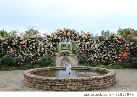 在入口和玫瑰色牆壁附近的東武珍寶庭院噴泉 31885970