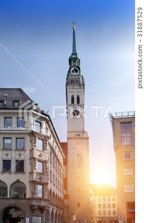 Tower of St. Peter Church in Center of Munich Tower of St. Peter Church in Center of Munich 31887529