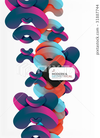 Abstract color geometric round shapes on white 31887744
