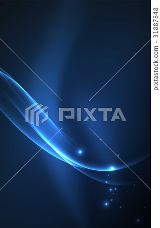 Vector glowing wave, smoke 31887848