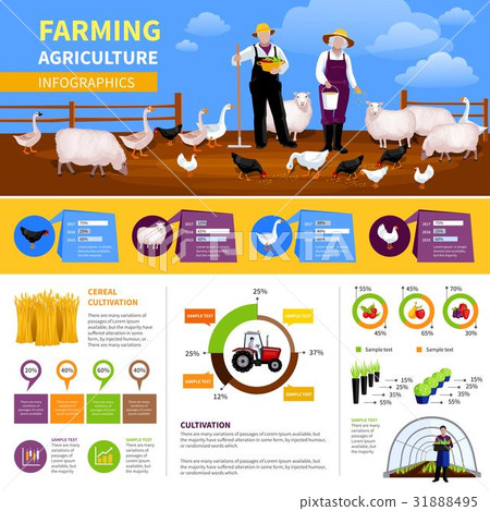 Farming Flat Infographics - Stock Illustration [31888495] - PIXTA