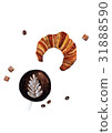 a Cup of coffee and a croissant 31888590