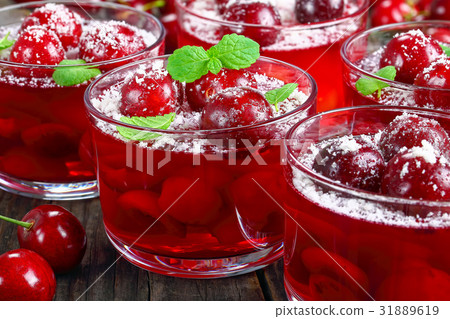 cold summer dessert of sweet cherry 31889619