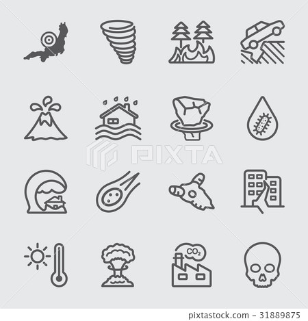 Disaster line icon 31889875