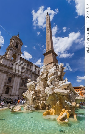 Fountain in Piazza Navona - Rome Italy Fountain in Piazza Navona - Rome Italy 31890199
