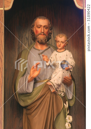 Saint Joseph holding baby Jesus Saint Joseph holding baby Jesus 31890422