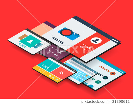 Isometric app concept 31890611