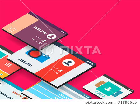 Isometric app concept - Stock Illustration [31890619] - PIXTA