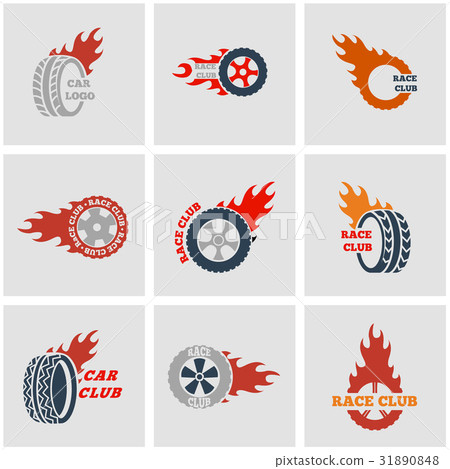 Vector black Racing labels icon set Vector black Racing labels icon set 31890848