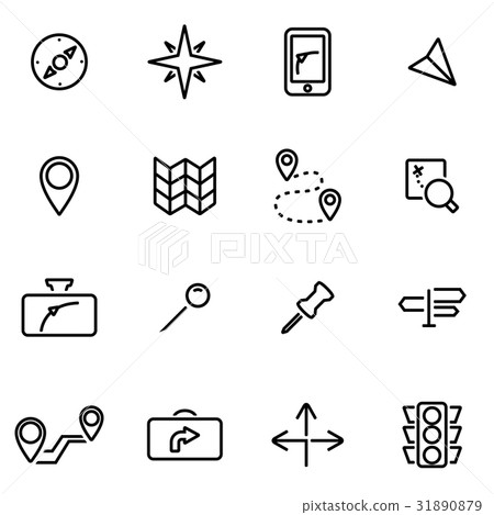 Vector line navigation icon set Vector line navigation icon set 31890879