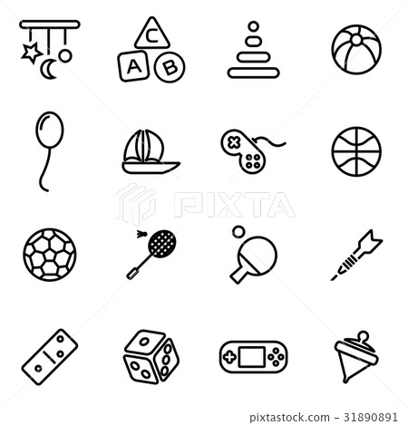 Vector line toys icon set - Stock Illustration [31890891] - PIXTA
