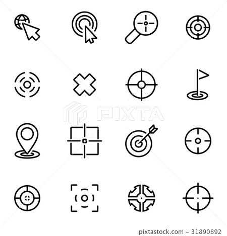Vector line target icon set - Stock Illustration [31890892] - PIXTA
