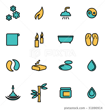 Vector line spa icon set - Stock Illustration [31890914] - PIXTA