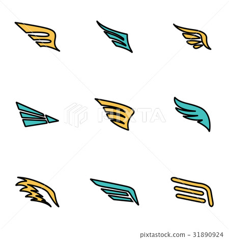 Vector line wing icon set-插圖素材 [31890924] - PIXTA圖庫