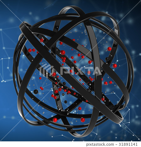 3d sphere of multicolored rings in cloud from 31891141