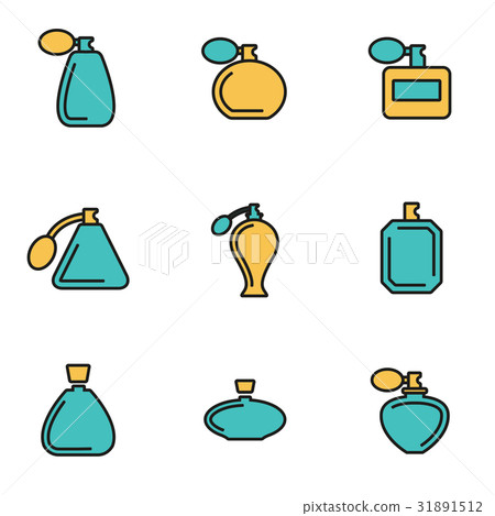 Vector line perfume icon set - Stock Illustration [31891512] - PIXTA