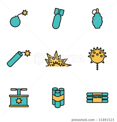 Vector line bomb icon set - Stock Illustration [31891523] - PIXTA