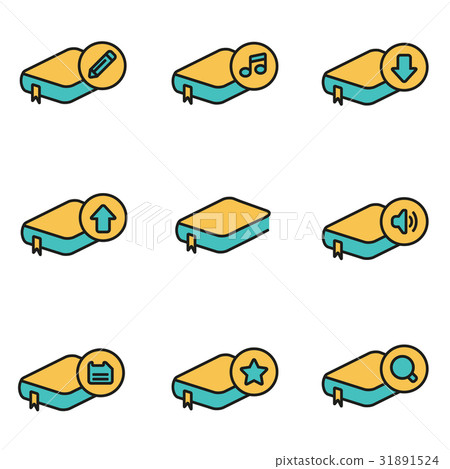 Vector line book icon set - Stock Illustration [31891524] - PIXTA