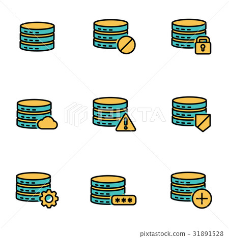 Vector line database icon set - Stock Illustration [31891528] - PIXTA