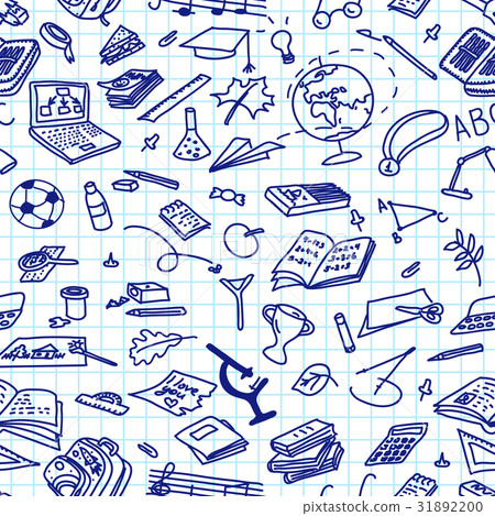 back to school, hand drawn blue ink silhouettes back to school, hand drawn blue ink silhouettes 31892200