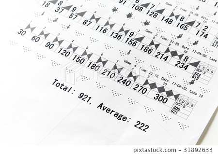 Bowling score sheet, perfect Bowling score sheet, perfect 31892633