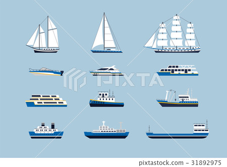 Water Transport - modern vector flat design icons Water Transport - modern vector flat design icons 31892975