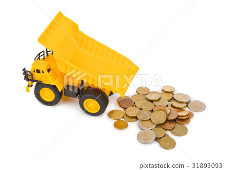 Toy car truck and money coins Toy car truck and money coins 31893093