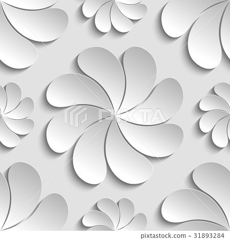 Seamless pattern white 3d paper flower, circle, 3D wallpapers Seamless pattern white 3d paper flower, circle, 3D wallpapers 31893284