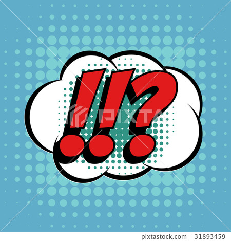 Questions exclamation marks comic book bubble text 31893459