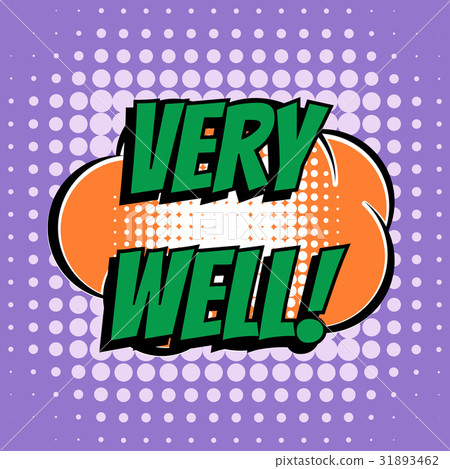 Very well comic book bubble text retro style - Stock Illustration ...