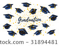 Vector illustration of many graduate caps 31894481