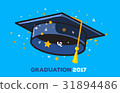 Vector illustration of a black graduate cap 31894486