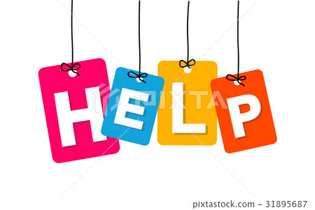 Vector colorful hanging cardboard. Tags - help Vector colorful hanging cardboard. Tags - help 31895687