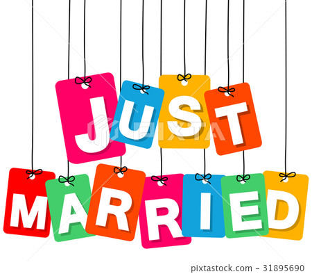 Vector hanging cardboard. Tags - just married Vector hanging cardboard. Tags - just married 31895690