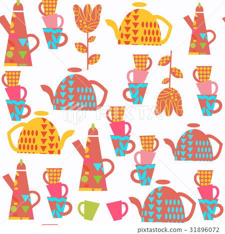 Kettle abstract seamless pattern. - Stock Illustration [31896072] - PIXTA