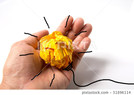 Concept idea and innovation with paper light bulb Concept idea and innovation with paper light bulb 31896114