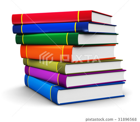 Stack of color hardcover books - Stock Illustration [31896568] - PIXTA